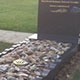 Welsh slate memorial with kerb surround Welsh slate memorial with kerb surround