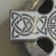 Wheel cross with tracery design in Paradiso granite Wheel cross with tracery design in Paradiso granite