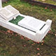 New white marble tablet added at foot of grave New white marble tablet added at foot of grave