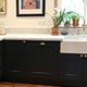 Honed Italian white marble kitchen