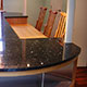 Island in polished Emerald Pearl Granite